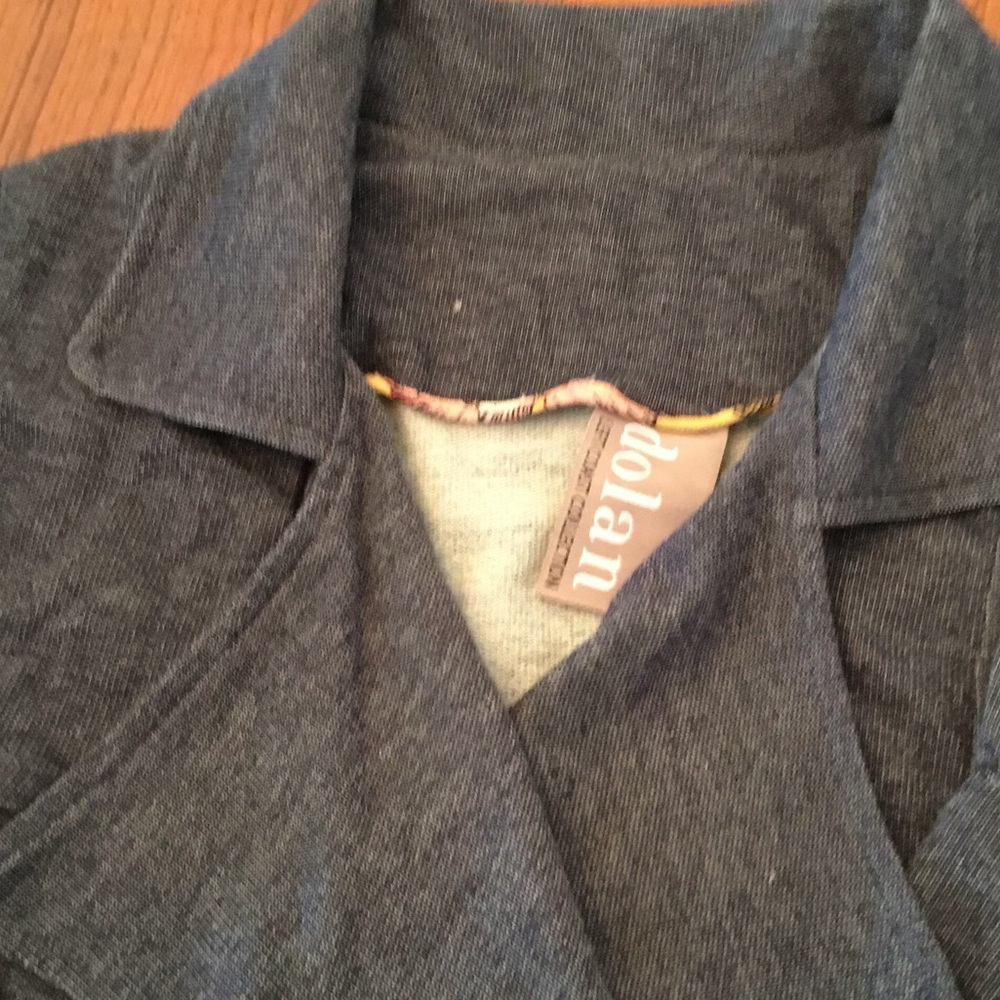 Dolan Women's Charcoal Blazer cotton knit. Light weight